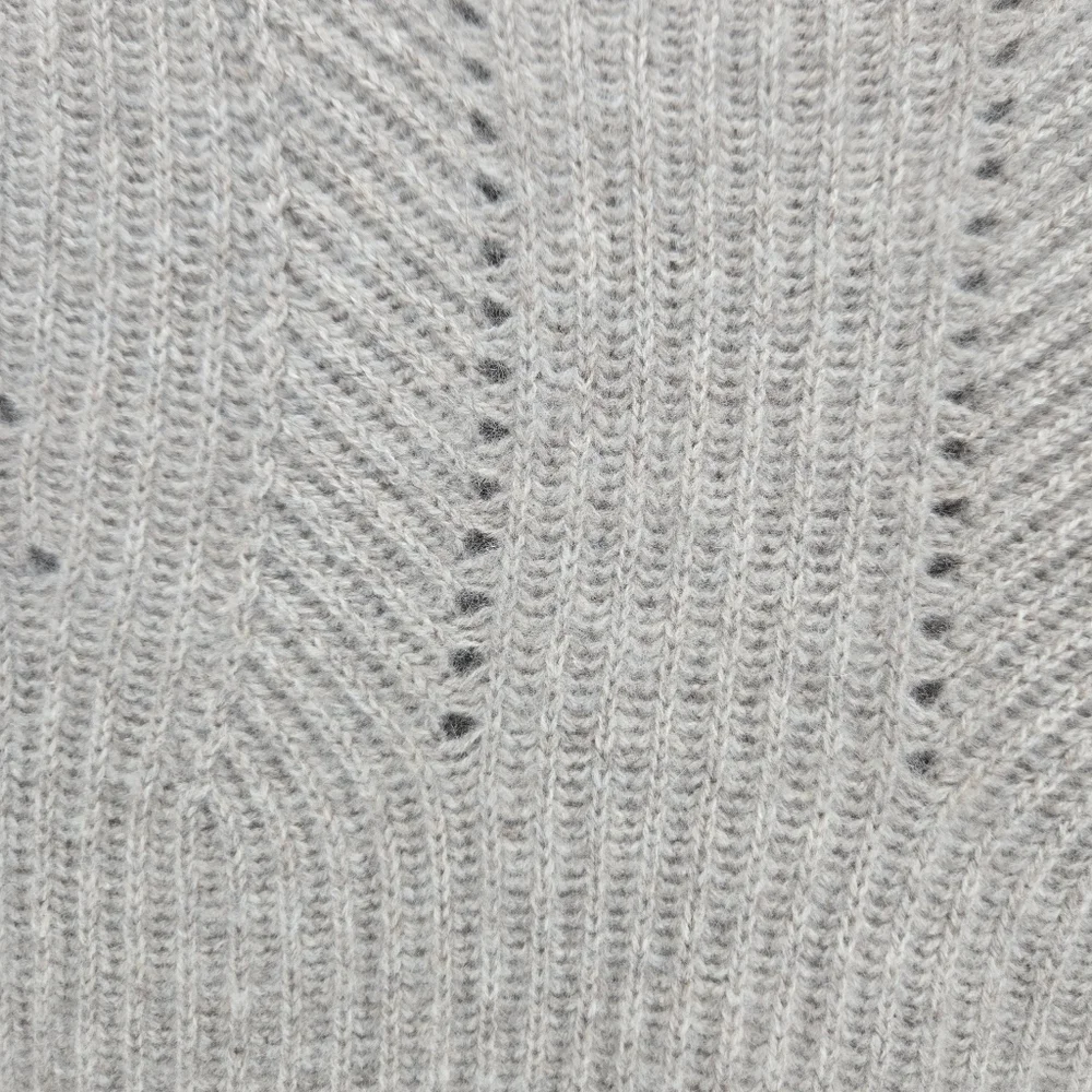 AQUA  100% cashmere‎ Novelty Stitch Mock Neck Pull Over Sweater XS Soft Beige